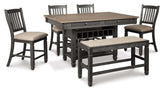 Tyler Creek Counter Height 6Pc Dining Set in Black & Grey | Signature Design by Ashley